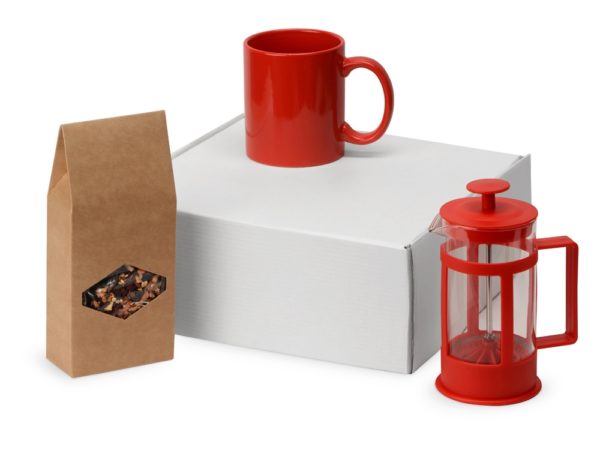 Подарочный набор с чаем, кружкой и френч-прессом «Чаепитие» - купить оптом