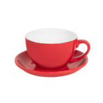 Набор подарочный COFFEE-MEET: бизнес-блокнот, ручка, чайная/кофейная пара, коробка, стружка, красный, фото 3