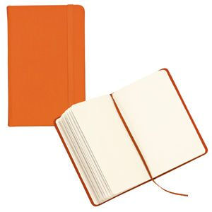Блокнот для записей,оранжевый, 9,5х14,5х1,6 см., искусственная кожа, шелкография - купить оптом
