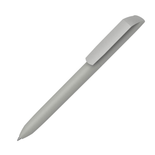 Ручка шариковая FLOW PURE, покрытие soft touch, серый, пластик - купить оптом
