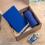 Набор подарочный SILKYWAY: термокружка, блокнот, ручка, коробка, стружка, темно-синий, фото 2