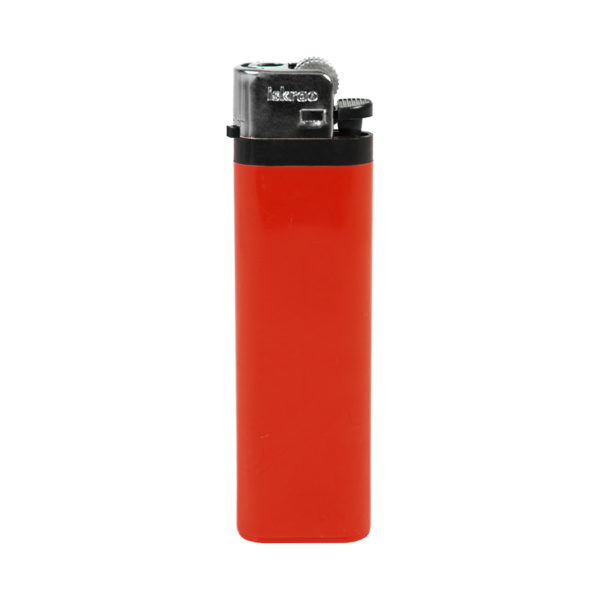 Зажигалка кремниевая ISKRA, красная, 8,18х2,53х1,05 см, пластик/тампопечать - купить оптом