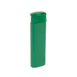 Зажигалка пьезо ISKRA, зеленая, 8,24х2,52х1,17 см, пластик/тампопечать - купить оптом