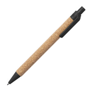 Ручка шариковая YARDEN, черный, натуральная пробка, пшеничная солома, ABS пластик, 13,7 см - купить оптом