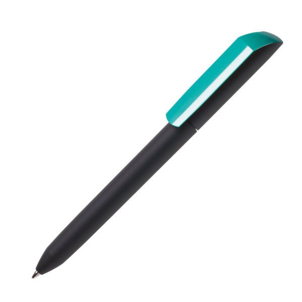 Ручка шариковая FLOW PURE, покрытие soft touch, аквамарин, пластик - купить оптом
