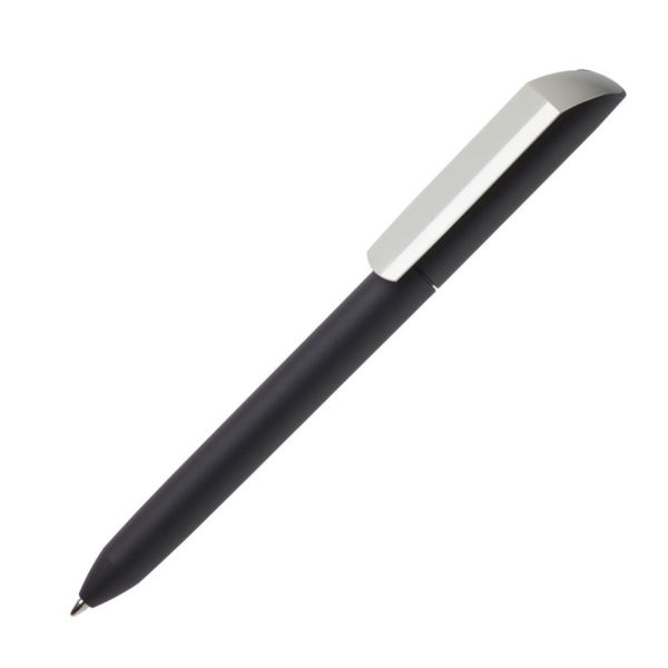 Ручка шариковая FLOW PURE, покрытие soft touch, серый, пластик - купить оптом