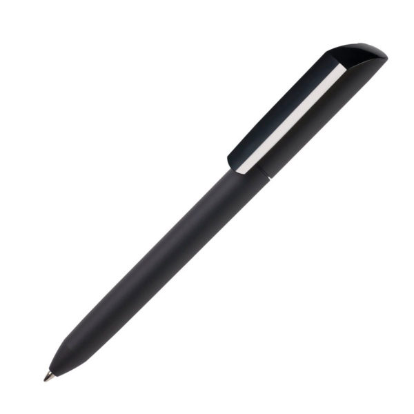 Ручка шариковая FLOW PURE, покрытие soft touch, черный, пластик - купить оптом