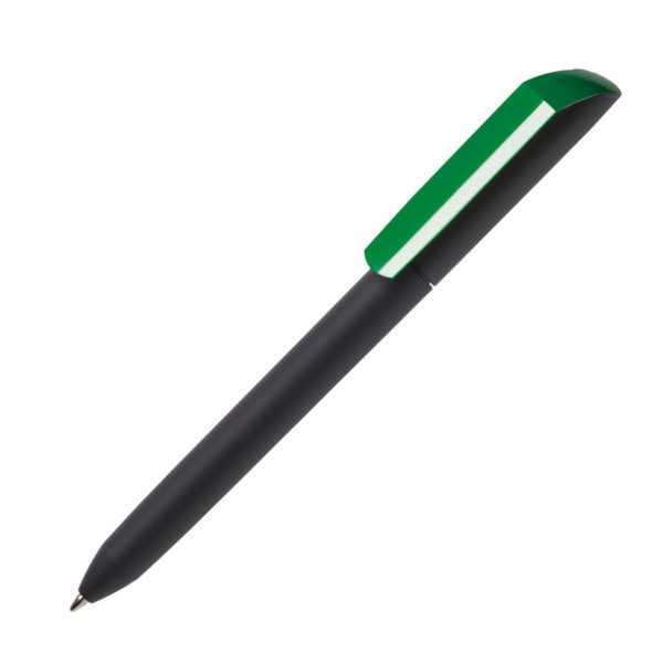 Ручка шариковая FLOW PURE, покрытие soft touch, зеленый, пластик - купить оптом