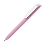 Ручка шариковая FLOW PURE, покрытие soft touch, белый клип, розовый, пластик - купить оптом