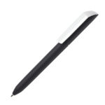 Ручка шариковая FLOW PURE, покрытие soft touch, белый клип, черный, пластик