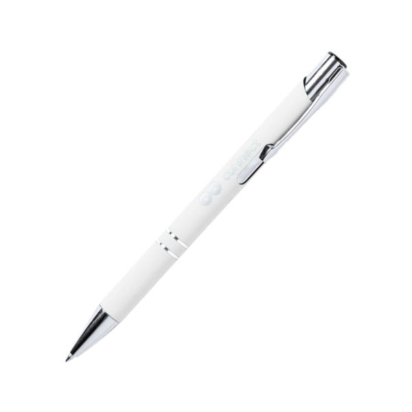 ZROMEN, ручка шариковая, белый, металл, софт-покрытие - купить оптом