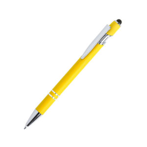 LEKOR, ручка шариковая со стилусом, желтый, металл - купить оптом
