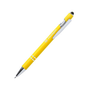 LEKOR, ручка шариковая со стилусом, желтый, металл - купить оптом