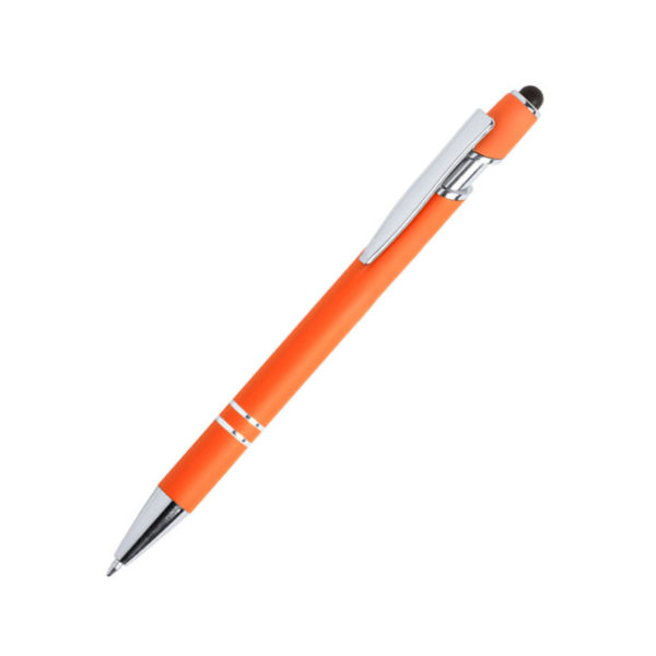 LEKOR, ручка шариковая со стилусом, оранжевый, металл - купить оптом