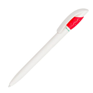 Ручка шариковая GOLF GREEN, белый/красный, пластик - купить оптом