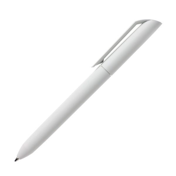Ручка шариковая FLOW PURE, покрытие soft touch, белый клип, белый, пластик - купить оптом