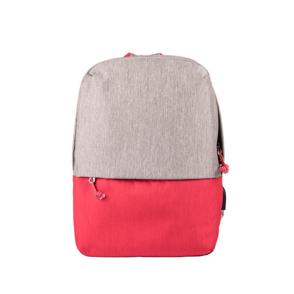 Рюкзак "Beam mini", серый/красный, 38х26х8 см, ткань верха: 100% полиамид, под-ка: 100% полиэстер - купить оптом