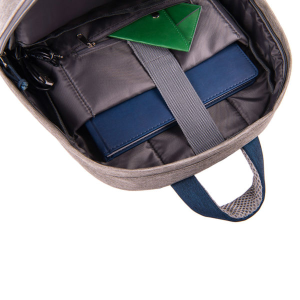 Рюкзак "Beam mini", серый/красный, 38х26х8 см, ткань верха: 100% полиамид, под-ка: 100% полиэстер - купить оптом