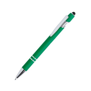 LEKOR, ручка шариковая со стилусом, зеленый, металл - купить оптом