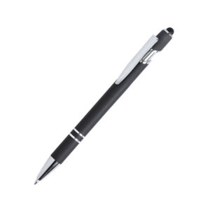 LEKOR, ручка шариковая со стилусом, черный, металл - купить оптом