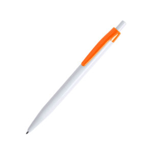 KIFIC, ручка шариковая, белый/оранжевый, пластик - купить оптом