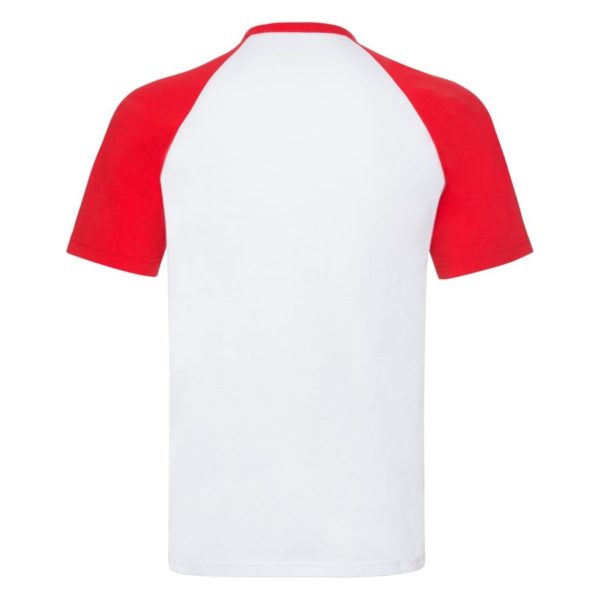 Футболка "Short Sleeve Baseball T", белый с красным_L, 100% х/б, 160 г/м2 - купить оптом