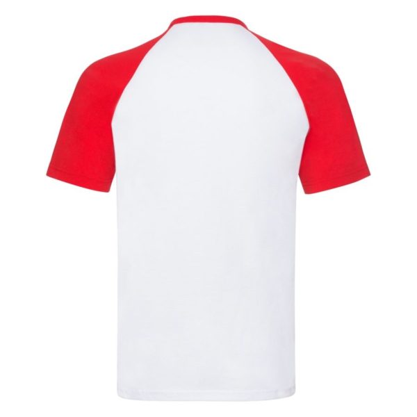 Футболка "Short Sleeve Baseball T", белый с красным_M, 100% х/б, 160 г/м2 - купить оптом