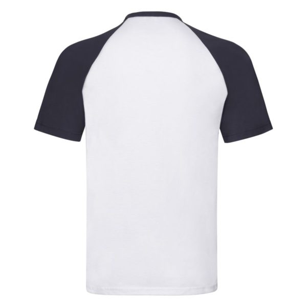 Футболка "Short Sleeve Baseball T", белый с глубоким темно-синим_XL, 100% х/б, 160 г/м2 - купить оптом