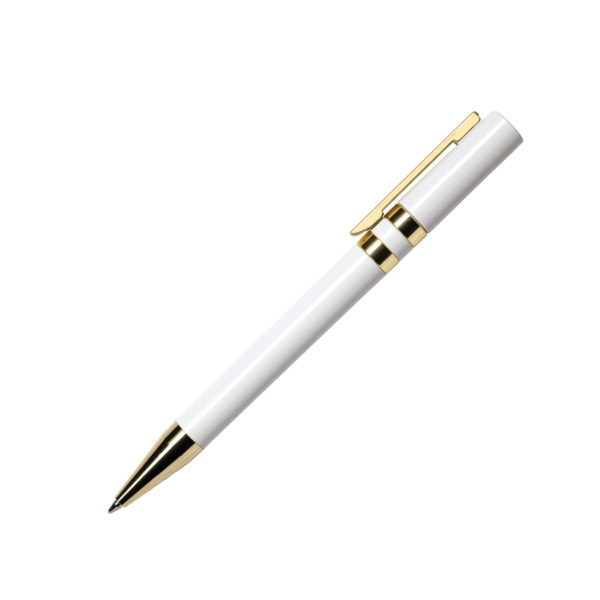Ручка шариковая ETHIC GOLD, белый, пластик, металл - купить оптом