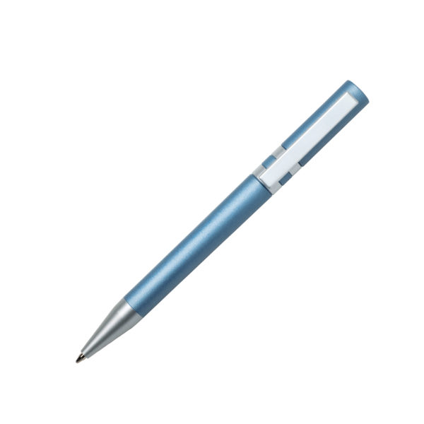Ручка шариковая ETHIC, металлизированное покрытие, голубой, пластик, металл - купить оптом