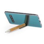 CLARION, ручка шариковая с подставкой для смартфона, бамбук, пластик с пшеничной соломой, фото 2