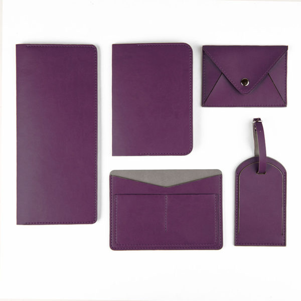 Багажная бирка  "Tinted", 6,5*11,5 см, PU, фиолетовый с серым - купить оптом
