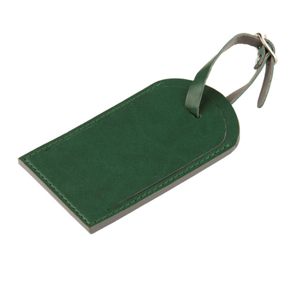 Багажная бирка  "Tinted", 6,5*11,5 см, PU, зеленый с серым - купить оптом