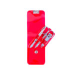 Маникюрный набор SILTON: ножницы, пинцет, щипчики, красный, 5.7 x 10.1 x 1.4 см,  ПВС, нерж. сталь, фото 1