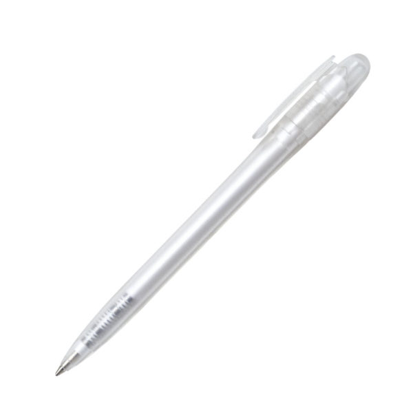 Ручка шариковая BAY FROST, прозрачный белый, пластик - купить оптом