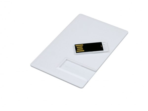 USB 2.0- флешка на 8 Гб в виде пластиковой карты с полностью выдвижным чипом - купить оптом