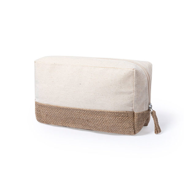 Косметичка HALIM, бежевый, 21 x 12 x 8 см, джут/хлопок 170 г/м2 - купить оптом