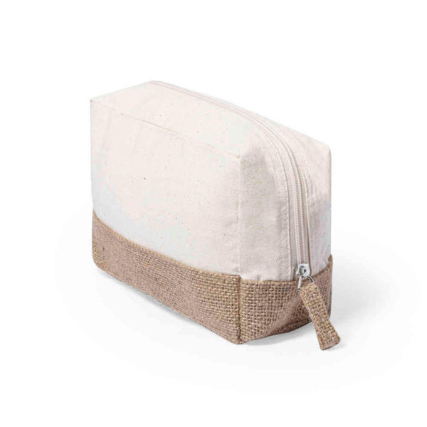 Косметичка HALIM, бежевый, 21 x 12 x 8 см, джут/хлопок 170 г/м2 - купить оптом