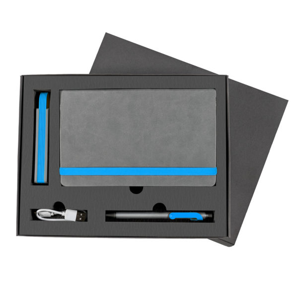 Универсальный аккумулятор "Fancy" (2200mAh), серый с голубым, 12,9х2,7х2,2 см,пластик, шт - купить оптом