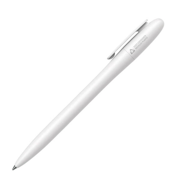 Ручка шариковая BAY RE, белый, переработанный пластик - купить оптом