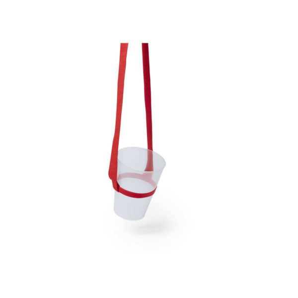Ланъярд FRINLY для стакана, красный, полиэстер силикон, 2х45 см - купить оптом