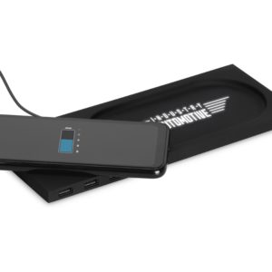 Беспроводное настольное зарядное устройство «Glide» с подсветкой, soft-touch - купить оптом