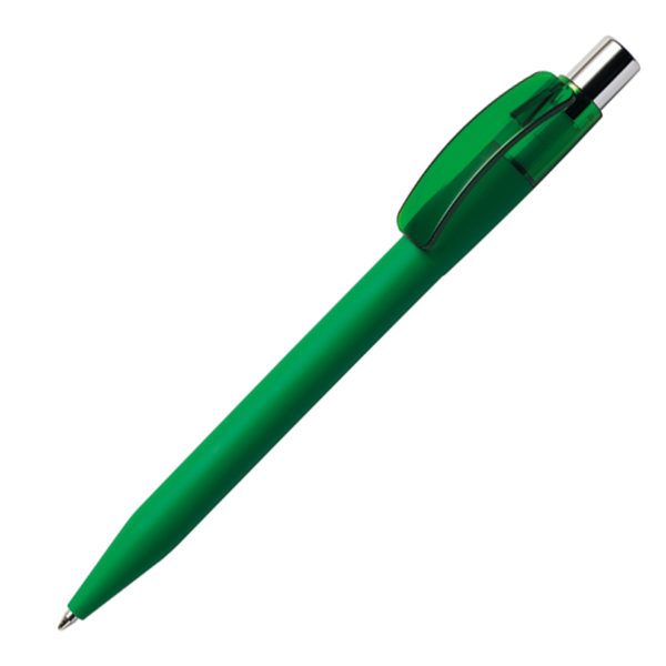 Ручка шариковая PIXEL, покрытие soft touch, зеленый, пластик - купить оптом
