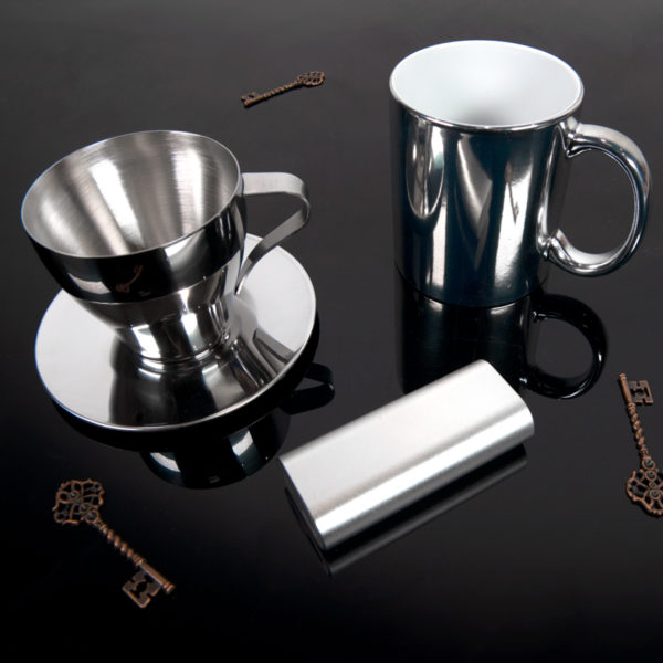 Чайная пара "Teatime", 220 мл, металл, лазерная гравировка - купить оптом