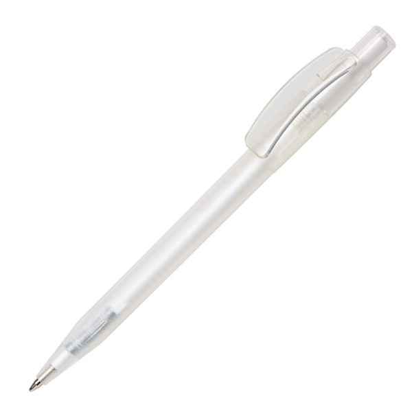 Ручка шариковая PIXEL FROST, прозрачный белый, пластик - купить оптом
