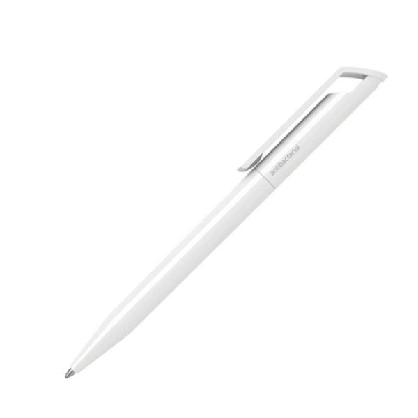 Ручка шариковая ZINK AB, белый, антибактериальный пластик - купить оптом