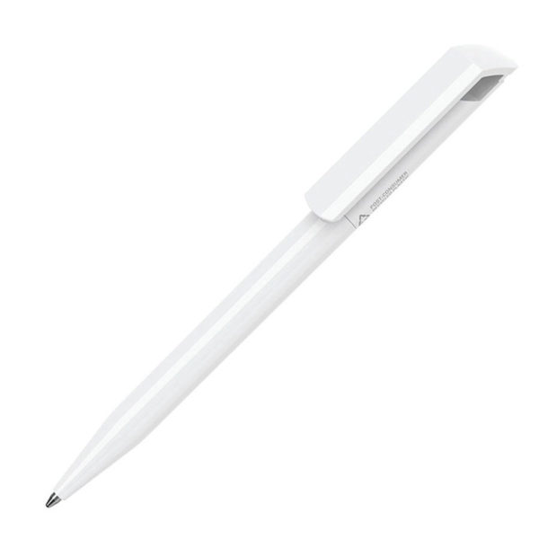Ручка шариковая ZINK RE, белый, переработанный пластик - купить оптом
