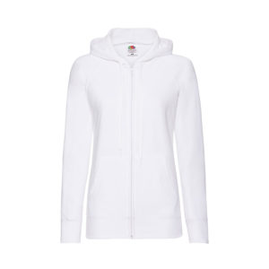 Толстовка без начеса "Ladies Lightweight Hooded Sweat", белый, XS, 80% х/б 20% полиэстер, 240 г/м2 - купить оптом