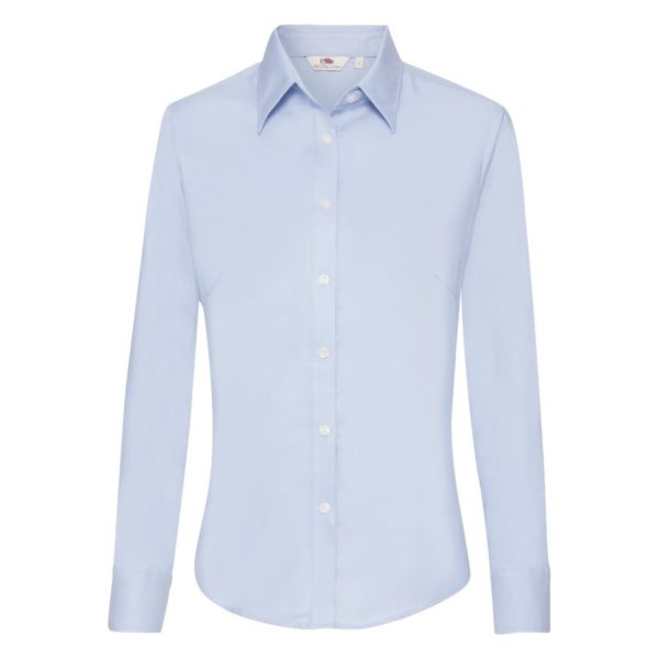 Рубашка "Lady-Fit Long Sleeve Oxford Shirt", светло-голубой_M, 70% х/б, 30% п/э, 135 г/м2 - купить оптом