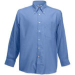 Рубашка "Long Sleeve Oxford Shirt", светло-серый_XL, 70% х/б, 30% п/э, 135 г/м2 - купить оптом